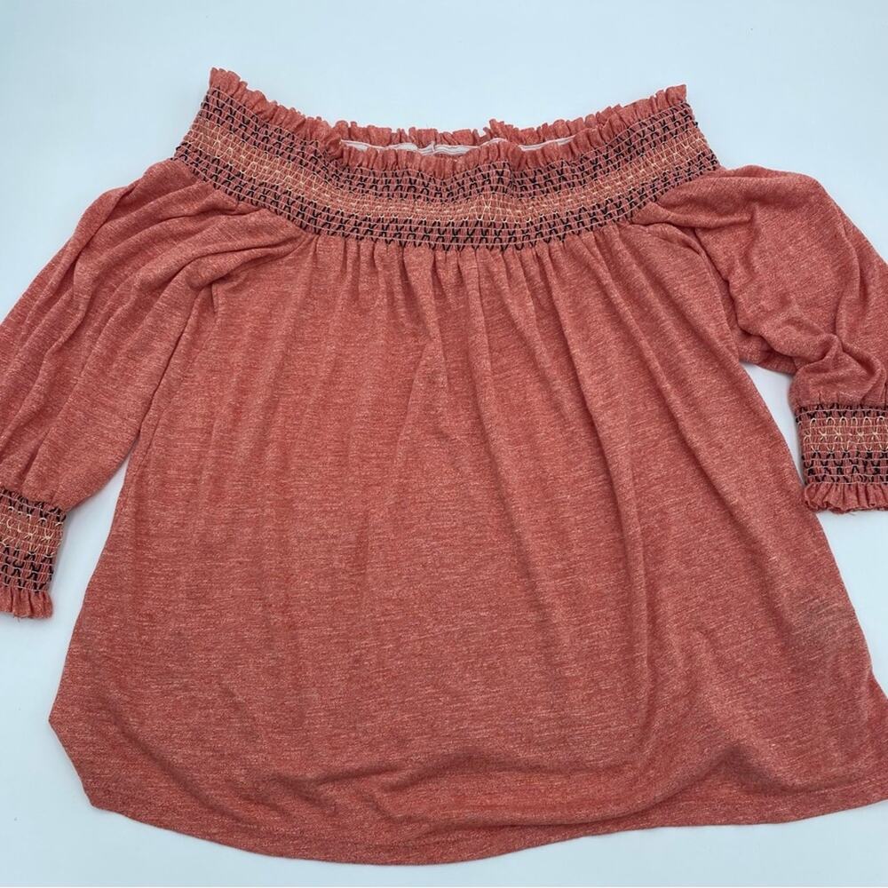 Anthropologie Sunday In Brooklyn Top M Off The Shoulder Smocked Bohemian Peasant